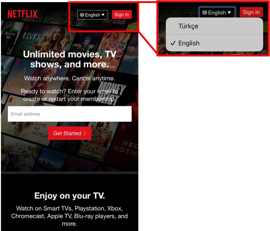 netflix application from Turkey